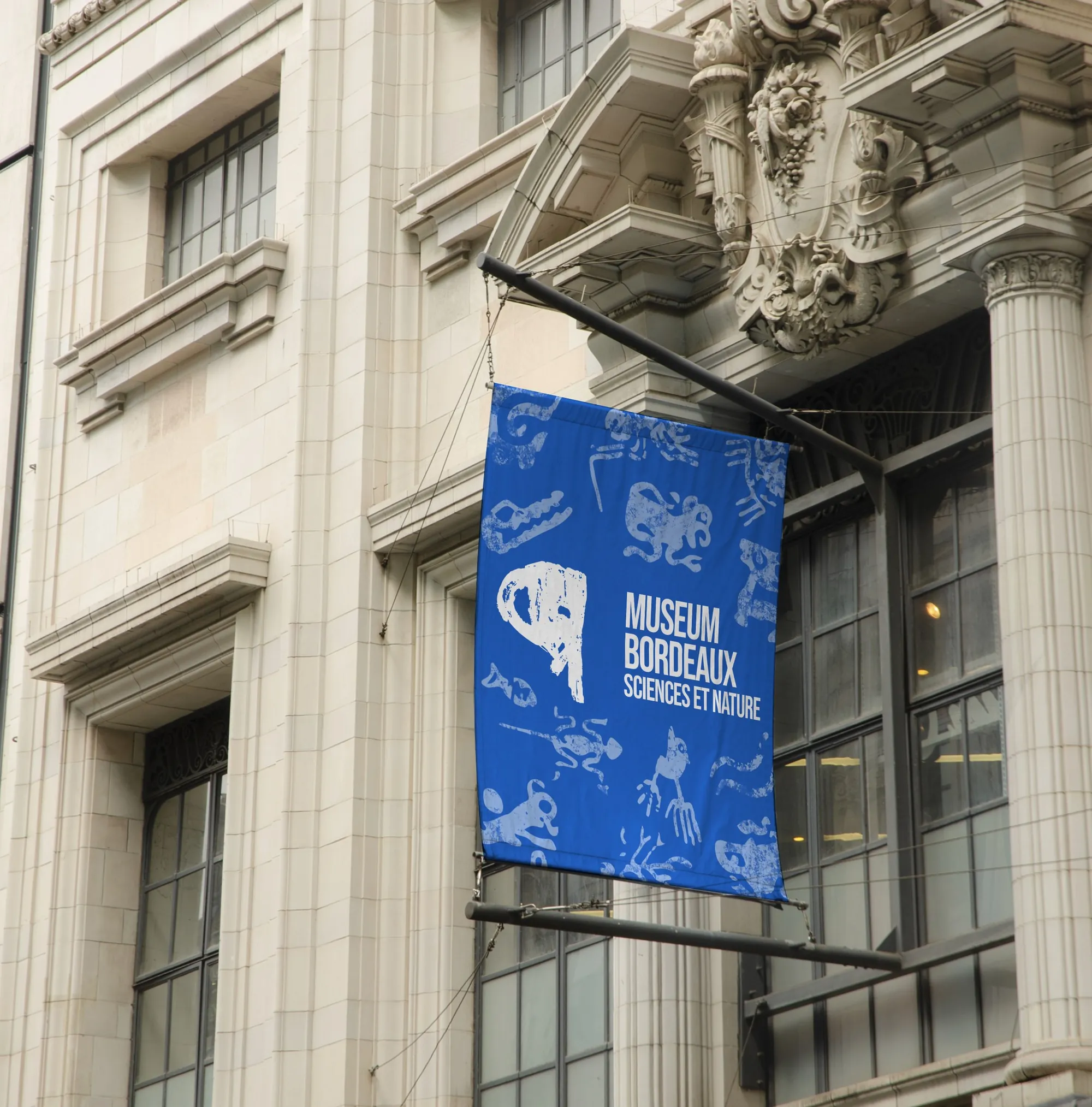 Bannière du Muséum sur une façade