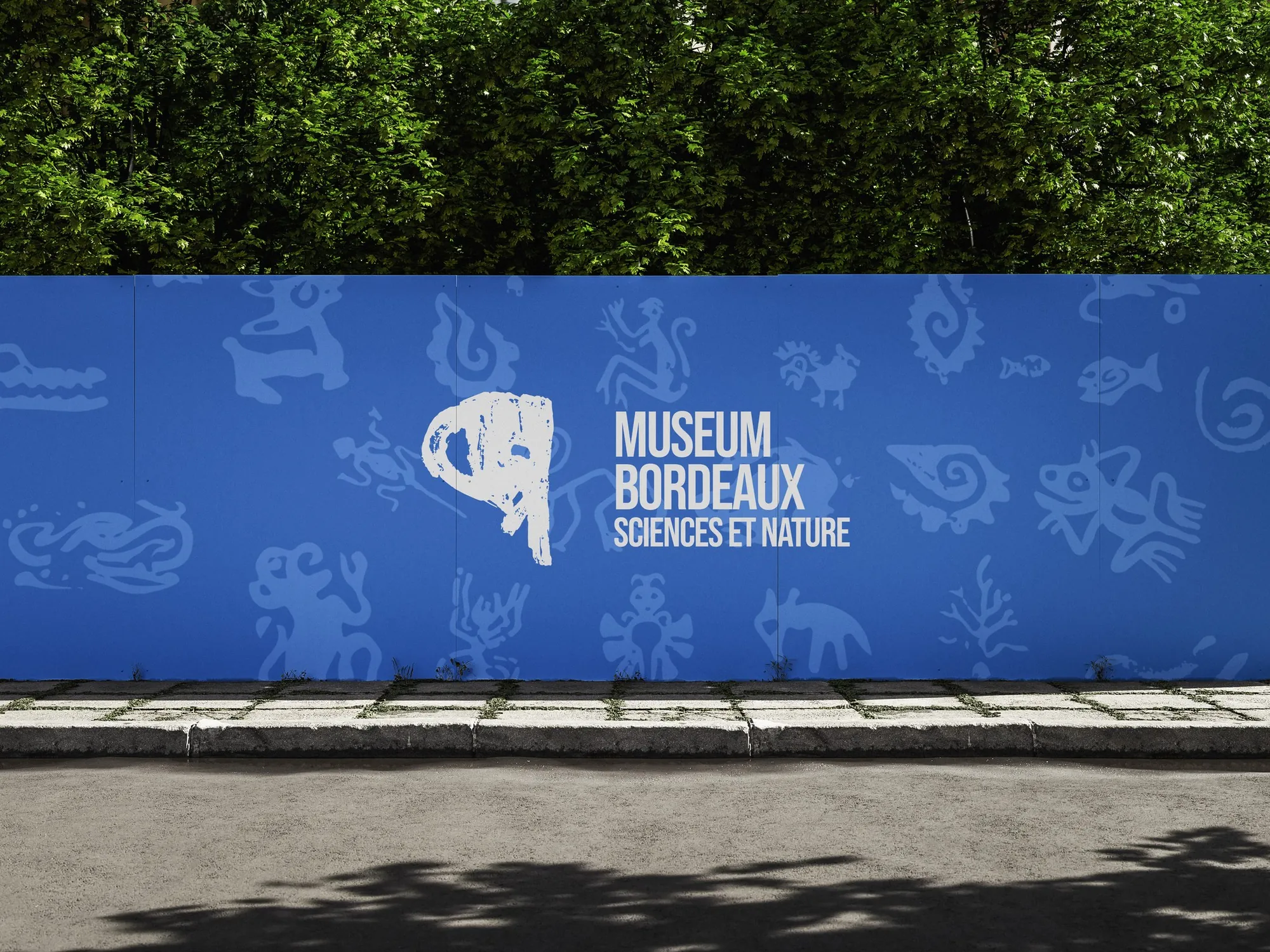 Palissade bleue aux couleurs du Muséum de Bordeaux
