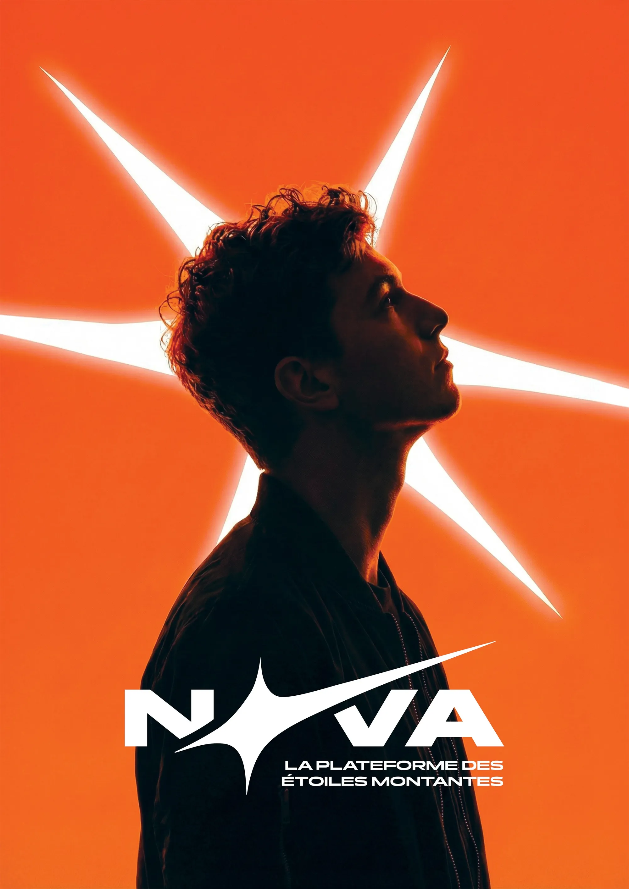 Affiche Nova, profil sur fond orange