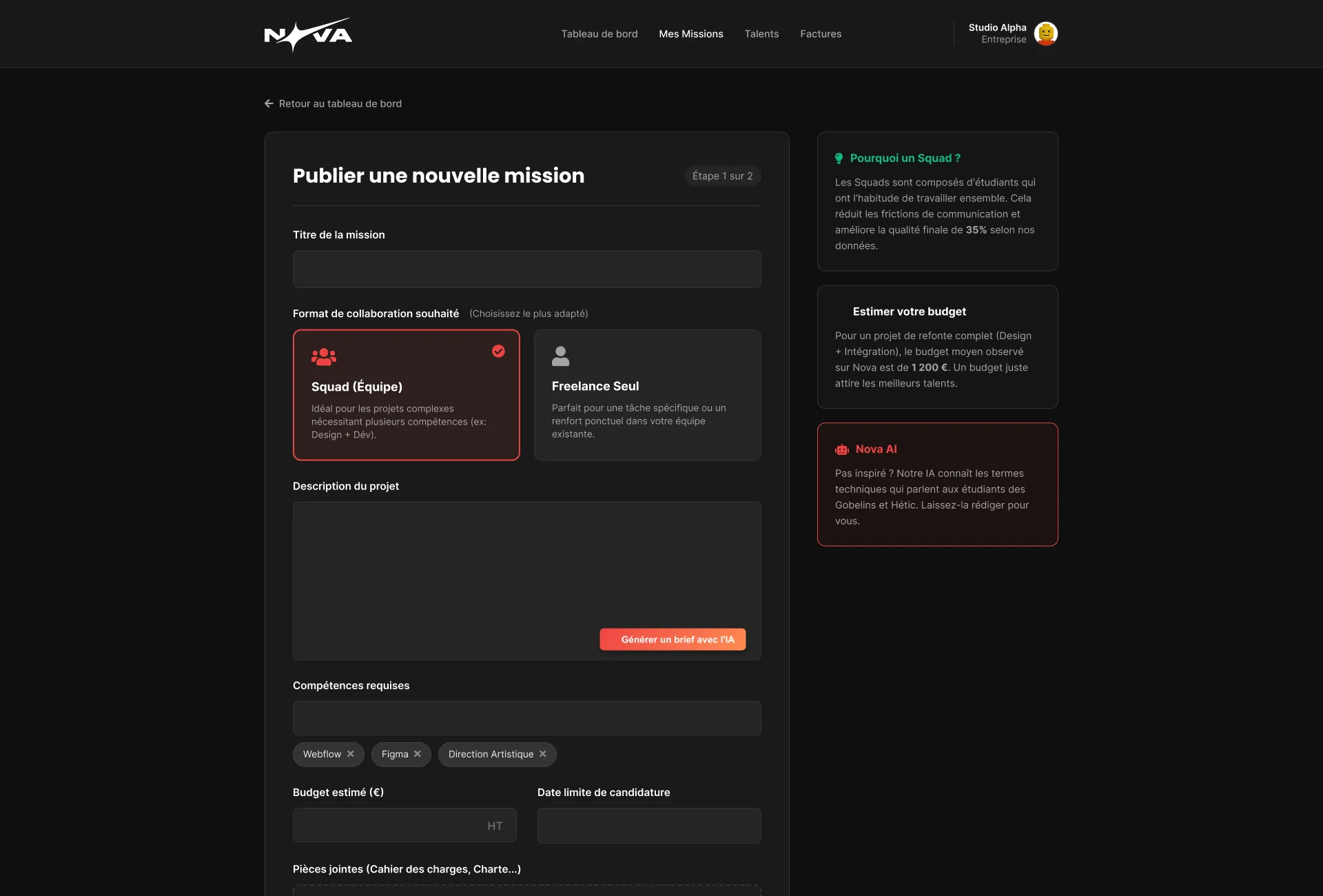 Publication d'une nouvelle mission sur Nova